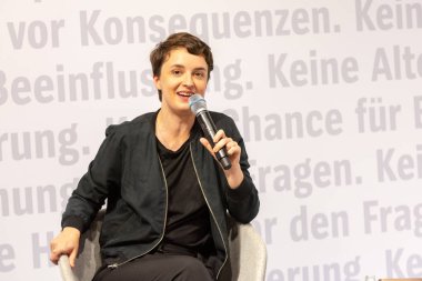 FRANKFURT AM MAIN, Germany - October 12 2018: Katharina Adler at 70th Frankfurt Book Fair / Buchmesse Frankfurt