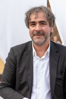 FRANKFURT AM MAIN, Germany - October 12 2018: Deniz Yuecel at 70th Frankfurt Book Fair / Buchmesse Frankfurt