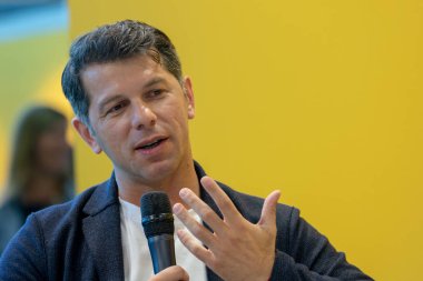 Frankfurt Am Main, Almanya - 13 Ekim 2018: Levan Kobiaşvili 70, Frankfurt Kitap Fuarı / Buchmesse Frankfurt