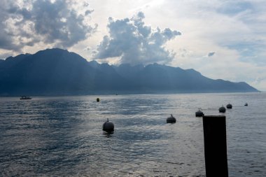 Lac leman görünümünü / Montreux, İsviçre görülen Cenevre Gölü