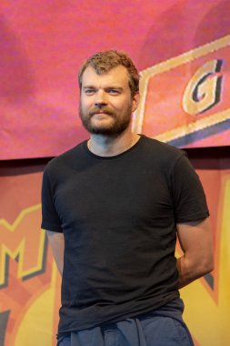Stuttgart, Almanya - 30th Haziran 2018: Comic Con Almanya Stuttgart, bir iki gün fan kongre, Pilou Asbaek (tahtlar oyunu)