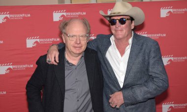 Frankfurt am Main, Almanya - 10 Ekim 2018: yönetmen Hermann Vaske ve aktör Michael Madsen, 