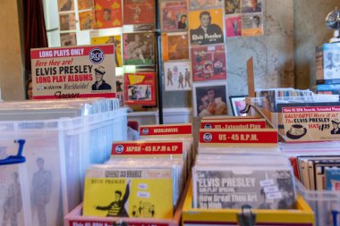 Bad Nauheim, Almanya - 19 Ağustos 2018: 17 Avrupa Elvis Festivali dört gün fan kongre mal