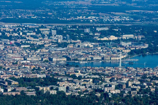 Luftaufnahme Von Genf Schweiz Zitronensee Genfer See Und Die Umliegende — Stockfoto