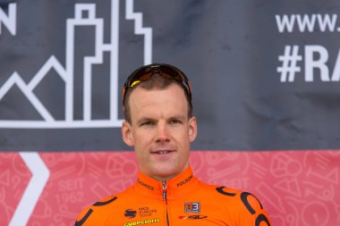 Eschborn, Almanya - 1 Mayıs 2018: Eschborn-Frankfurt bisiklet yarışı, Jonas Koch (Ccc Sprandi Polkowice)