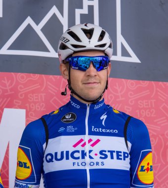 Eschborn, Almanya - 1 Mayıs 2018: Laurens De artı (hızlı-adım kat), Frankfurt Eschborn bisiklet yarışı