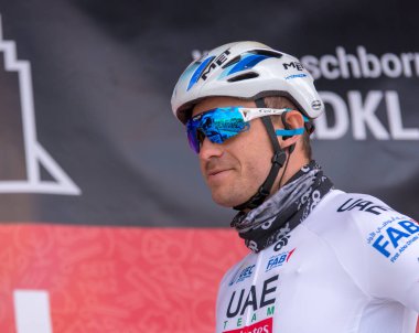 Eschborn, Almanya - 1 Mayıs 2018: Eschborn-Frankfurt bisiklet yarışı, Alexander Kristoff (BAE ekibi Emirlikleri)