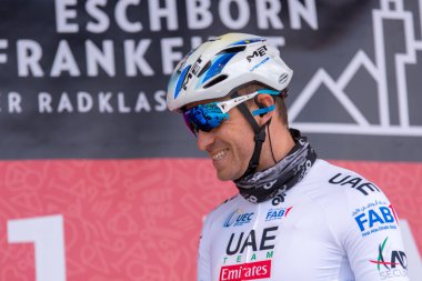 Eschborn, Almanya - 1 Mayıs 2018: Eschborn-Frankfurt bisiklet yarışı, Alexander Kristoff (BAE ekibi Emirlikleri)