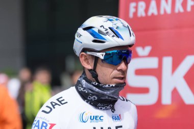 Eschborn, Almanya - 1 Mayıs 2018: Eschborn-Frankfurt bisiklet yarışı, Alexander Kristoff (BAE ekibi Emirlikleri)