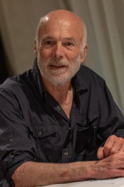 Bonn, Almanya - 19th Mayıs 2018: Michael Hogan (* 1949, aktör - Battlestar Galactica, Mass Effect) Fedcon 27, dört gün sci-fi fan kongre