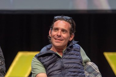 Bonn, Almanya - 19th Mayıs 2018: James Callis (* 1971, aktör - Battlestar Galactica, Bridget Jones's Diary) Fedcon 27, dört gün sci-fi fan kongre