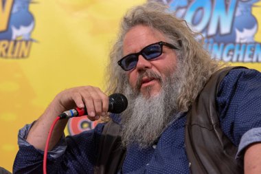 Frankfurt, Almanya - 6th Mayıs 2018: Mark Boone Junior (* 1955, aktör, Sons of Anarchy, Hatıra, Batman Begins) Alman Comic Con Frankfurt adlı iki günde fan kongre