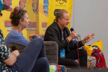 Frankfurt, Almanya - 6th Mayıs 2018: Colette Hiller ve William Hope adlı Alman Comic Con Frankfurt, bir iki gün fan kongre