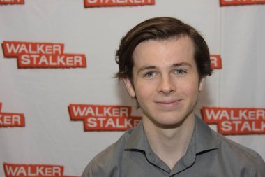 MANNHEIM, GERMANY - MAR 17th 2018: Chandler Riggs (*1999, actor, Carl Grimes in The Walking Dead) at Walker Stalker Germany, a two day convention for fans of The Walking Dead clipart