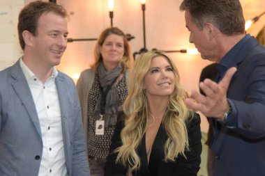 Frankfurt, Almanya. 12 Şubat, 2018. Ambiente: Model Sylvie Meis (* 1978) Ambiente 2018 tüketim malları Frankfurt am Main içinde adil ziyaret. Hollanda olan fuarın bu yıl onur konuğu