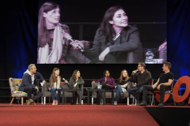 Dortmund, Almanya - 9th Aralık 2017: Alman Comic Con Dortmund, Buffy Vampire Slayer paneli