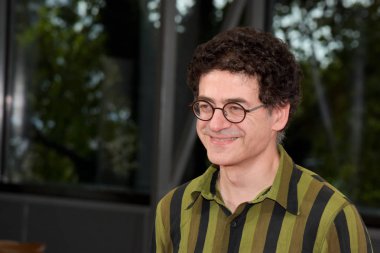 Frankfurt, Almanya. 10 Ekim, 2017. Wajdi Mouawad (* 16 Ekim 1968), Kanadalı yazar, oyuncu ve yönetmen, Frankfurt Bookfair için kırmızı halı üzerinde gelen / Buchmesse Frankfurt Frankfurt/Main oteli üzerinde 10 Ekim Salı 20 açılış töreni 2017