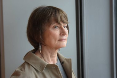 Frankfurt, Almanya. 11 Ekim, 2017. Catherine Millet, Fransız yazar, sanat eleştirmeni, küratör, kurucusu ve editörü Frankfurt Bookfair adlı dergi sanat basın / Buchmesse Frankfurt 2017