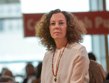 Frankfurt, Almanya. 11 Ekim, 2017. Leila Slimani (* 1981), Fransız-Fas yazar ve Incipit de gazeteci! Frankfurt Bookfair panelde / Buchmesse Frankfurt 2017