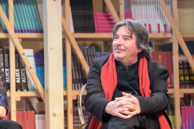 Frankfurt, Almanya. 11 Ekim, 2017. Jean Portante (* 1950), Incipit, Lüksemburg doğumlu yazar! Frankfurt Bookfair panelde / Buchmesse Frankfurt 2017