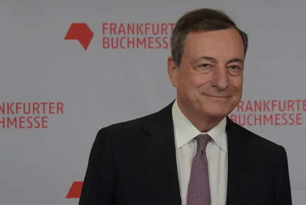 Frankfurt Alemania Octubre 2017 Mario Draghi 1947 Presidente Del Banco — Foto de Stock