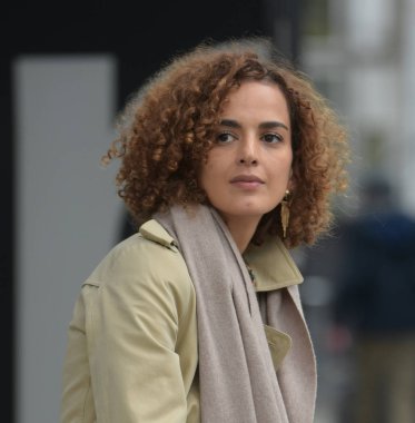 Frankfurt, Almanya. 11 Ekim, 2017. Leila Slimani (* 1981), Fransız-Fas yazar ve gazeteci, Frankfurt Bookfair / Buchmesse Frankfurt 2017
