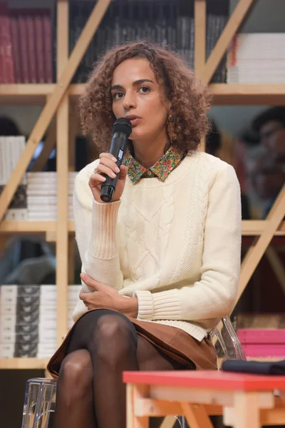 Frankfurt Alemania Octubre 2017 Leila Slimani 1981 Escritora Periodista Franco — Foto de Stock