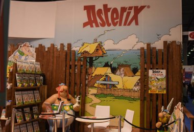 Frankfurt, Germany. 13th Oct, 2017. Impressions from the fair: Asterix Background, Frankfurt Bookfair / Buchmesse Frankfurt 2017 clipart