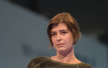 Frankfurt, Almanya. 13 Ekim, 2017. Hilal Sezgin (* 1970), Türk kökenli Alman yazar ve gazeteci, Frankfurt Bookfair / Buchmesse Frankfurt 2017