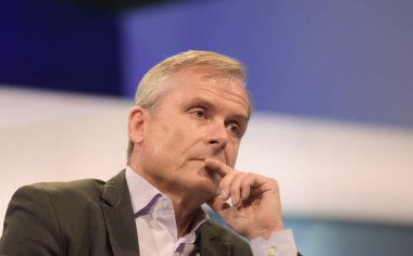 Frankfurt, Almanya. 13 Ekim, 2017.Axel girmen (* 1956), Alman gazeteci ve yazar, Frankfurt Bookfair / Buchmesse Frankfurt 2017