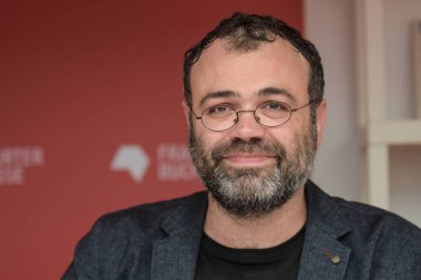 Frankfurt, Almanya. 13 Ekim, 2017. Elias Hauck (* 1978), Alman karikatürist (Hauck ve Bauer) ve yazar, Frankfurt Bookfair / Buchmesse Frankfurt 2017