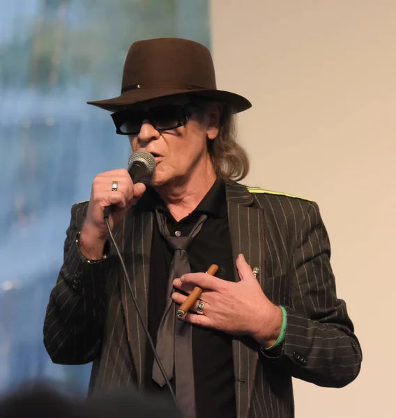 Frankfurt Alemania Octubre 2017 Udo Lindenberg Realiza Concierto Directo Feria — Foto de Stock