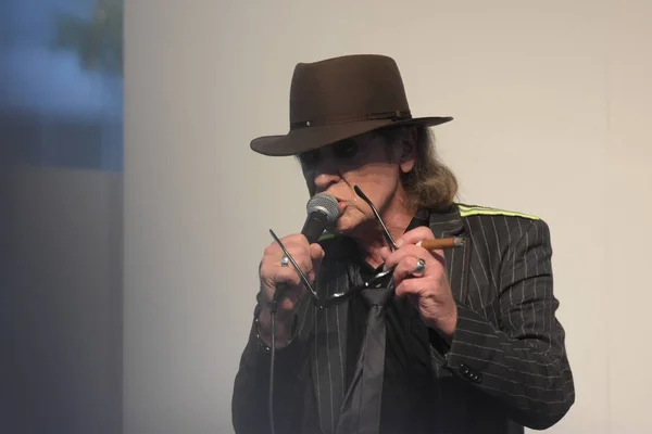 Frankfurt Alemanha Outubro 2017 Udo Lindenberg Realizando Concerto Vivo Frankfurt — Fotografia de Stock