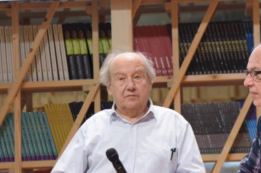 Frankfurt, Almanya. 15 Ekim, 2017. Jean-Claude Mezieres (* 1938), Fransız çizgi roman sanatçısı - Valerian ve Veronique / Valerian ve Laureline çizgi roman - Frankfurt Bookfair / Buchmesse Frankfurt 2017