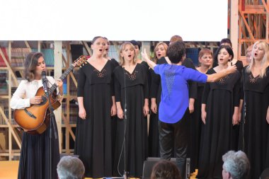 Frankfurt, Almanya. 15 Ekim, 2017. Katie Melua (* 1984), Gürcü-İngiliz şarkıcı, söz yazarı ve müzisyen, performans canlı devir teslim töreninde: Fransa 2017 - Frankfurt Bookfair itibariyle Gürcistan 2018 / Buchmesse Frankfurt 2017