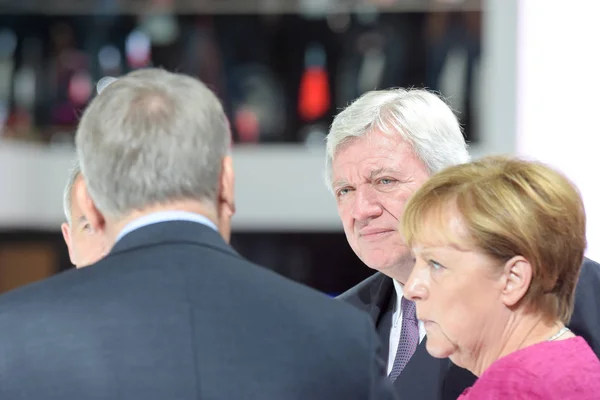Frankfurt Alemanha Set 2017 Angela Merkel Fazer Uma Visita Guiada — Fotografia de Stock