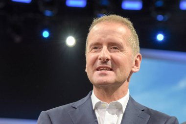 Frankfurt, Almanya. 12 Eylül, 2017. Dr. Herbert Diess, Vw Yöneticisi. Volkswagen fotoğraflardan / Vw basın konferansı 65 IAA Uluslararası Otomobil Fuarı'nda Frankfurt/Main'da Salı, 12 Eylül 2017