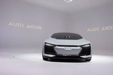 Frankfurt, Almanya. 12 Eylül, 2017. Audi Aicon, lüks konsept otomobil, Audi basın toplantısı 65 IAA Uluslararası Otomobil Fuarı'nda Frankfurt/Main'da Tarih Salı, 12 Eylül 2017