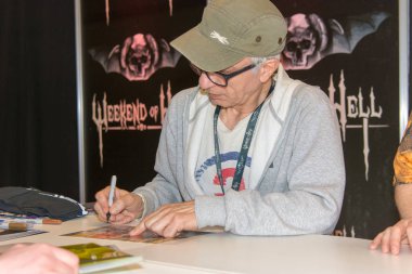 Dortmund, Almanya - 8 Nisan: Aktör Ralf Richter (Das Boot, Bang Bang Boom), hafta sonu cehennem, bir iki gün (Nisan 7-8 2018) korku temalı fan kongre.