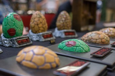 Dortmund, Almanya - 8 Nisan: Hafta sonu cehennem, bir iki gün (Nisan 7-8 2018) korku temalı fan kongre gösterimler.