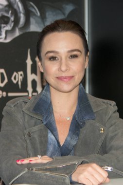 Dortmund, Almanya - 8 Nisan: Oyuncu Danielle Harris (Halloween, Hatched, bkz: No Evil) hafta sonu cehennem, bir iki gün (Nisan 7-8 2018) korku temalı fan kongre.