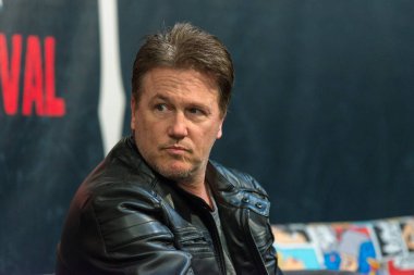 Dortmund, Almanya - 8 Nisan: Hafta sonu cehennem, bir iki gün (Nisan 7-8 2018) korku temalı fan kongre, aktör Lochlyn Munro (Freddy vs. Jason, korkunç bir film, Charmed, Riverdale).