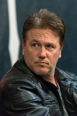 Dortmund, Almanya - 8 Nisan: Hafta sonu cehennem, bir iki gün (Nisan 7-8 2018) korku temalı fan kongre, aktör Lochlyn Munro (Freddy vs. Jason, korkunç bir film, Charmed, Riverdale).