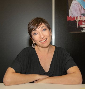 Dortmund, Almanya - 3 Kasım 2018: Naomi Grossman (* 1975, ABD'li sinema oyuncusu, senarist ve yapımcı, Amerikan korku hikayesi), hafta sonu cehennem 2018