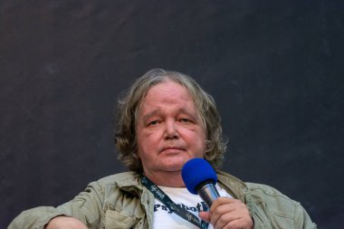 Dortmund, Almanya - 3 Kasım 2018: Hafta sonu cehennem 2018, Ekki Belle (aka Ekkehardt Belle, Alman seslendirme sanatçısı, Steven Seagal Alman sesi)