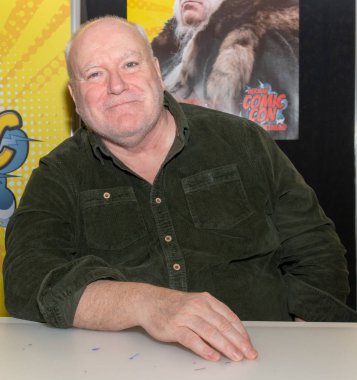 Dortmund, Almanya - 1st Aralık 2018: Ron Donachie (* 1956, aktör) Alman Comic Con Dortmund adlı iki günde fan kongre