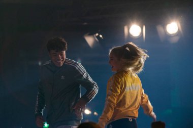 Dortmund, Almanya - 1st Aralık 2018: Spot döküm Nickelodeon Slimefest 2018, Almanya'da ilk Slimefest