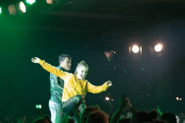 Dortmund, Almanya - 1st Aralık 2018: Spot döküm Nickelodeon Slimefest 2018, Almanya'da ilk Slimefest