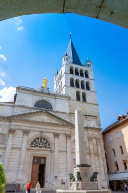 Annecy, Fransa - 7 Eylül 2018: Açık görüş-in glise Notre Dame de Liesse. Auvergne-Rohne-Alpes bölgesi güneydoğu Fransa'da bulunan, Annecy kez Alpler Venedik denir