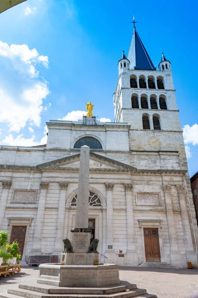 Annecy, Fransa - 7 Eylül 2018: Açık görüş-in glise Notre Dame de Liesse. Auvergne-Rohne-Alpes bölgesi güneydoğu Fransa'da bulunan, Annecy kez Alpler Venedik denir